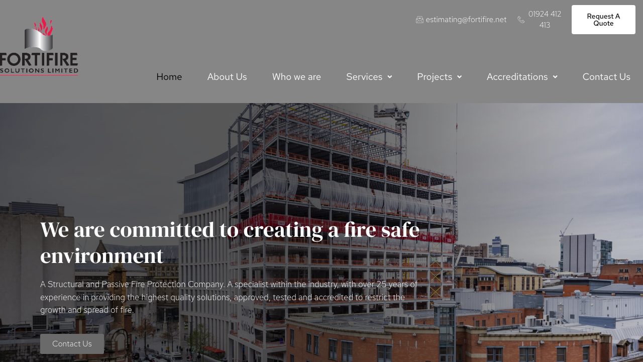 Fortifire Fire and Safety website