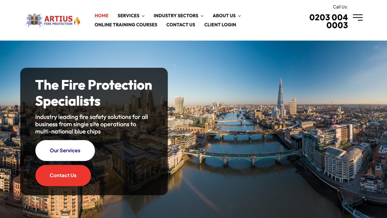 Artius Fire Protection Ltd website