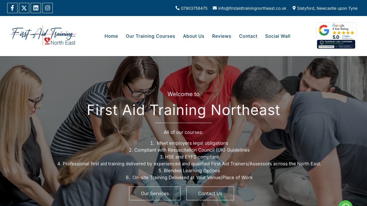 First Aid North East Ltd website