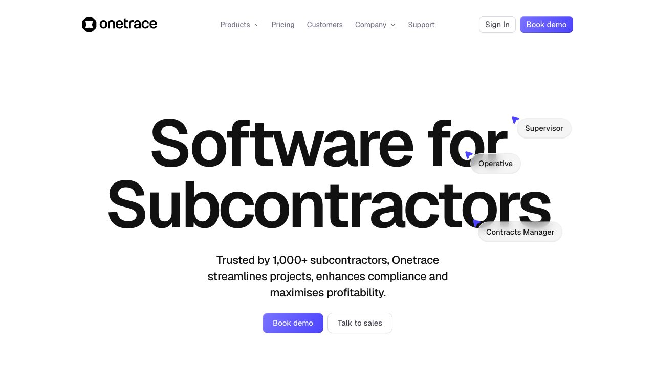 Onetrace website