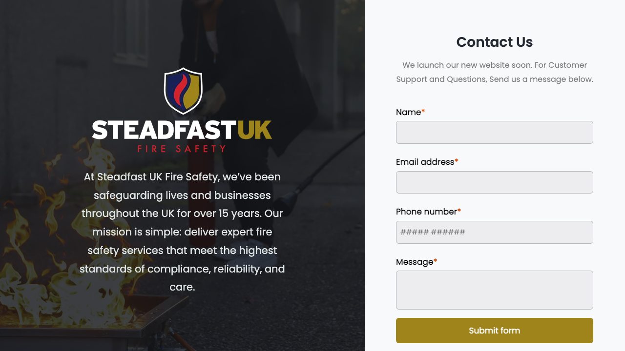 Steadfast UK Fire Safety Ltd website