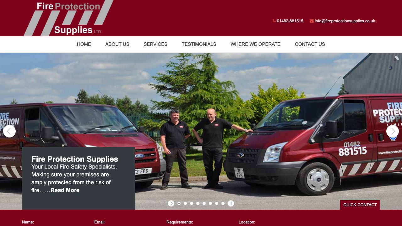 Fire Protection Supplies Ltd website