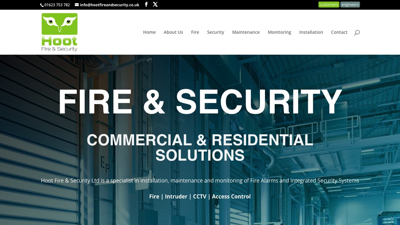 Hoot Fire & Security Ltd website