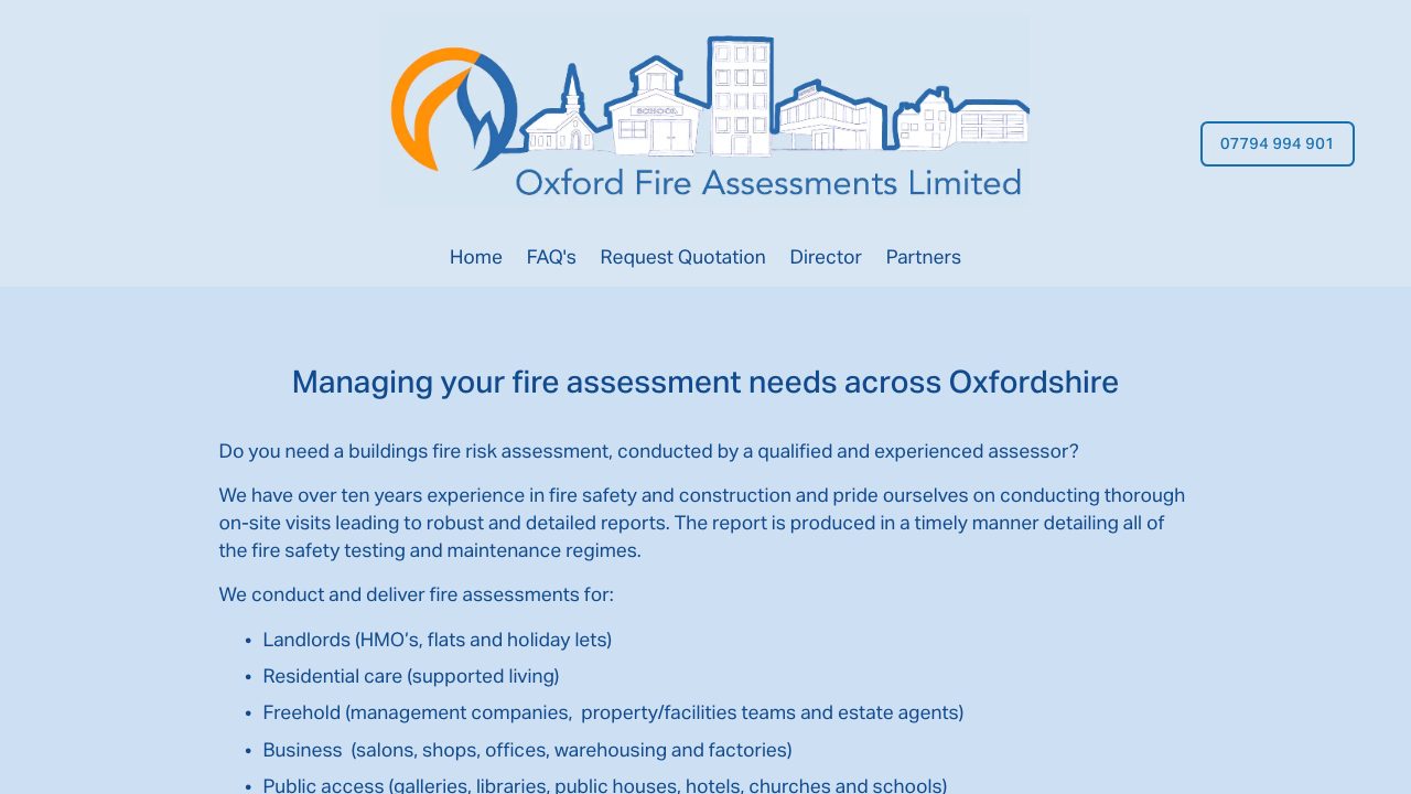 Oxford Fire Assessments Ltd website