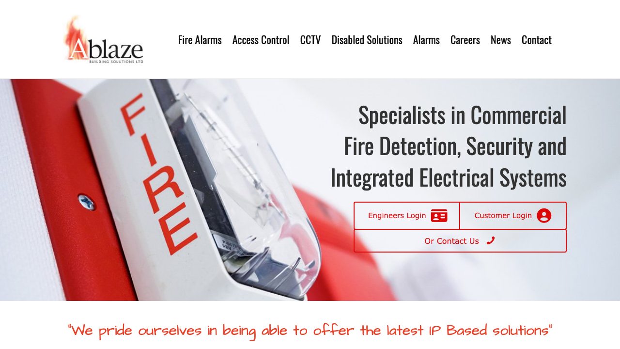 Ablaze Building Solutions Ltd website