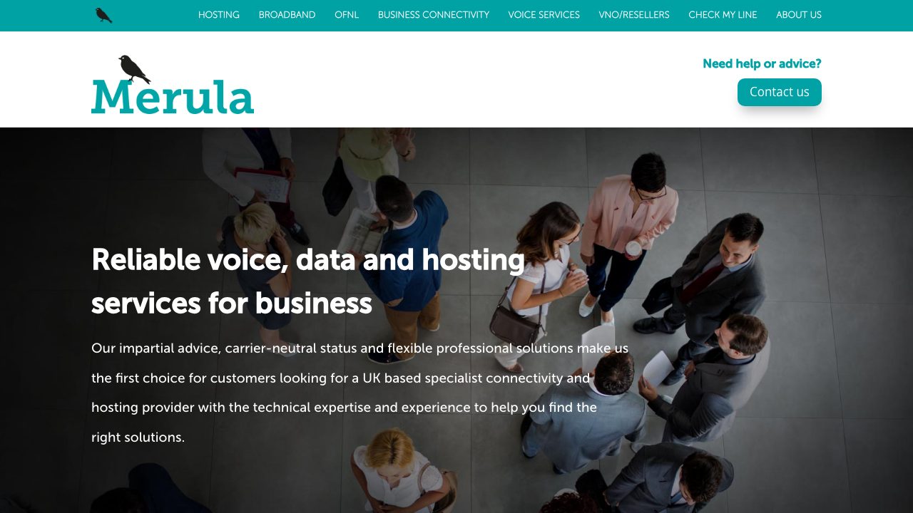 Merula Services website