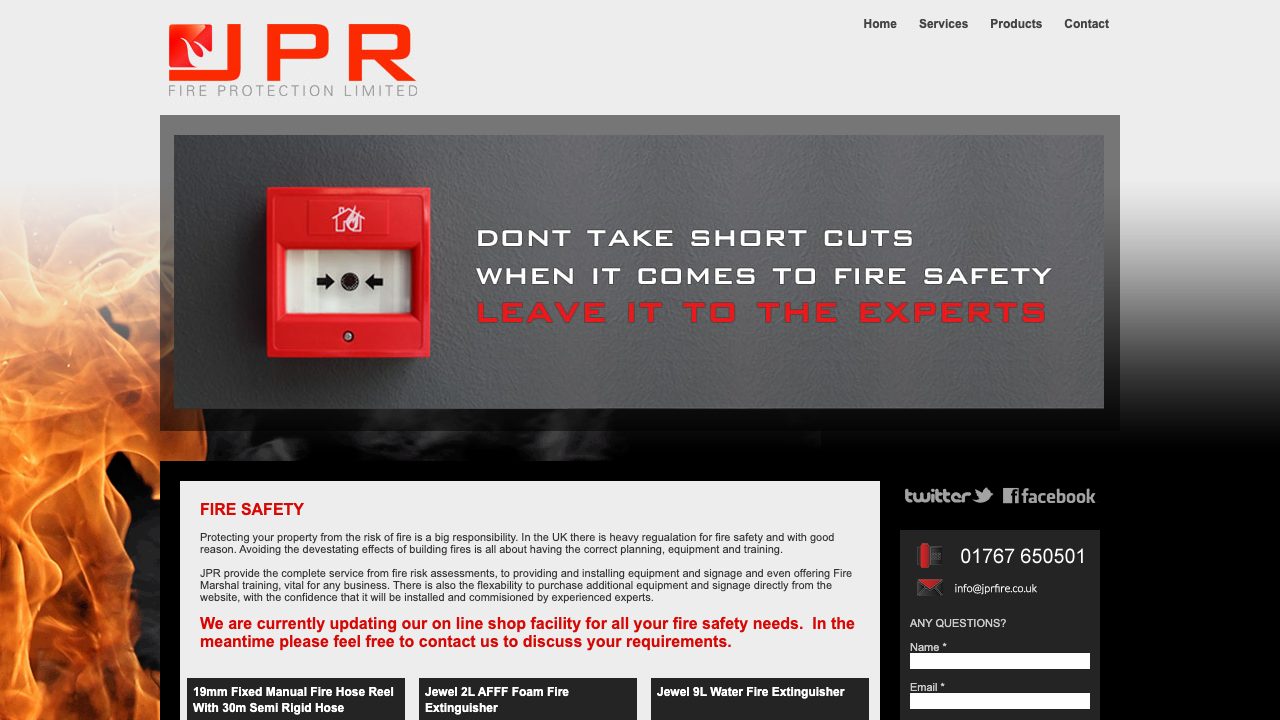 JPR Fire Protection Ltd website