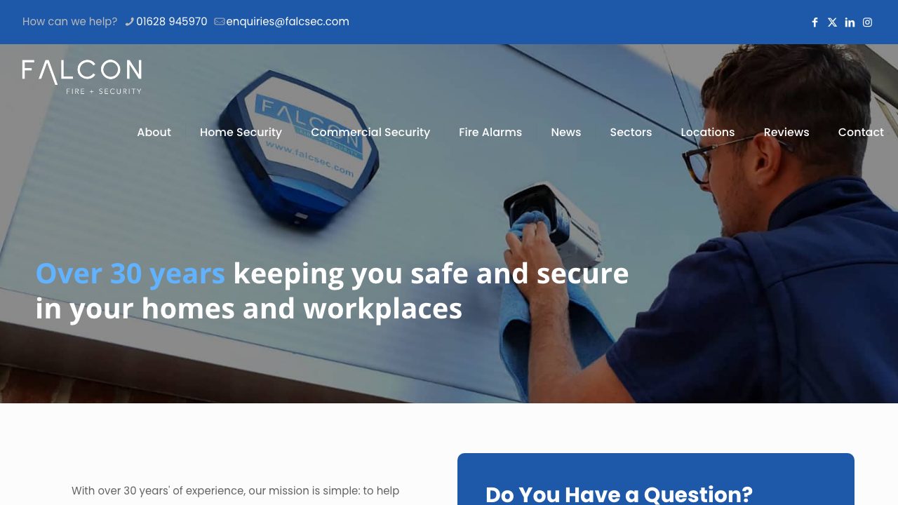 Falcon Security Systems website