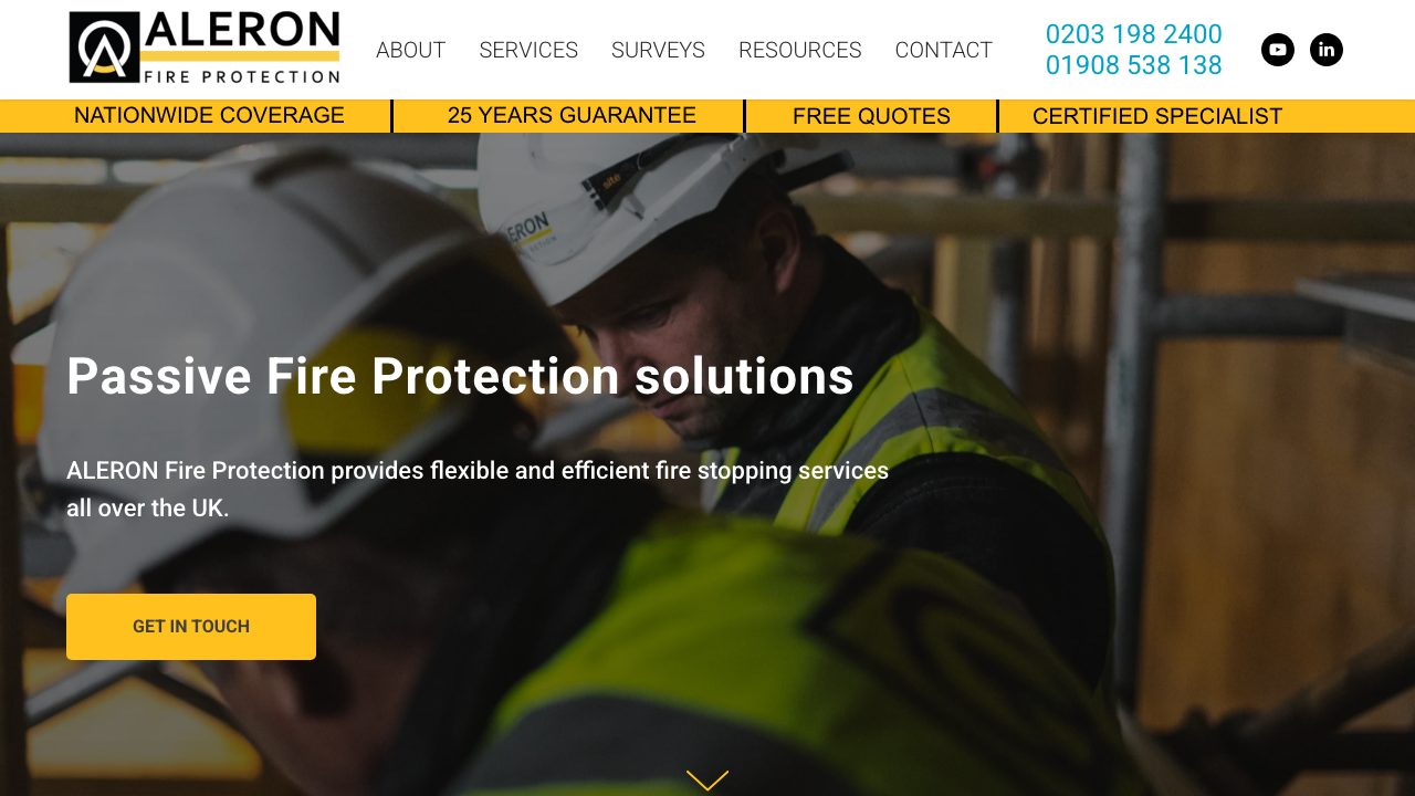Canary Fire Stopping website