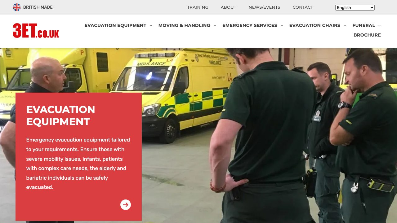 Emergency Evacuation Equipment and Training (3ET) Ltd website