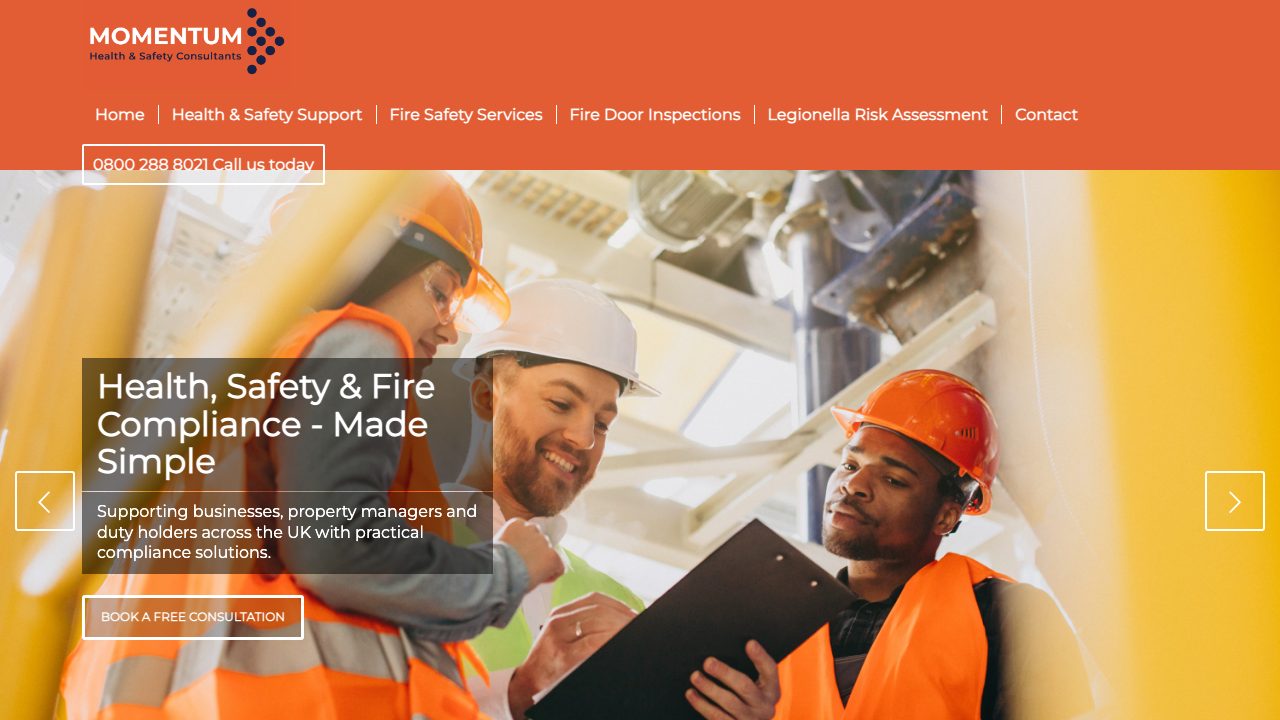 MOMENTUM Health & Safety Consultants website