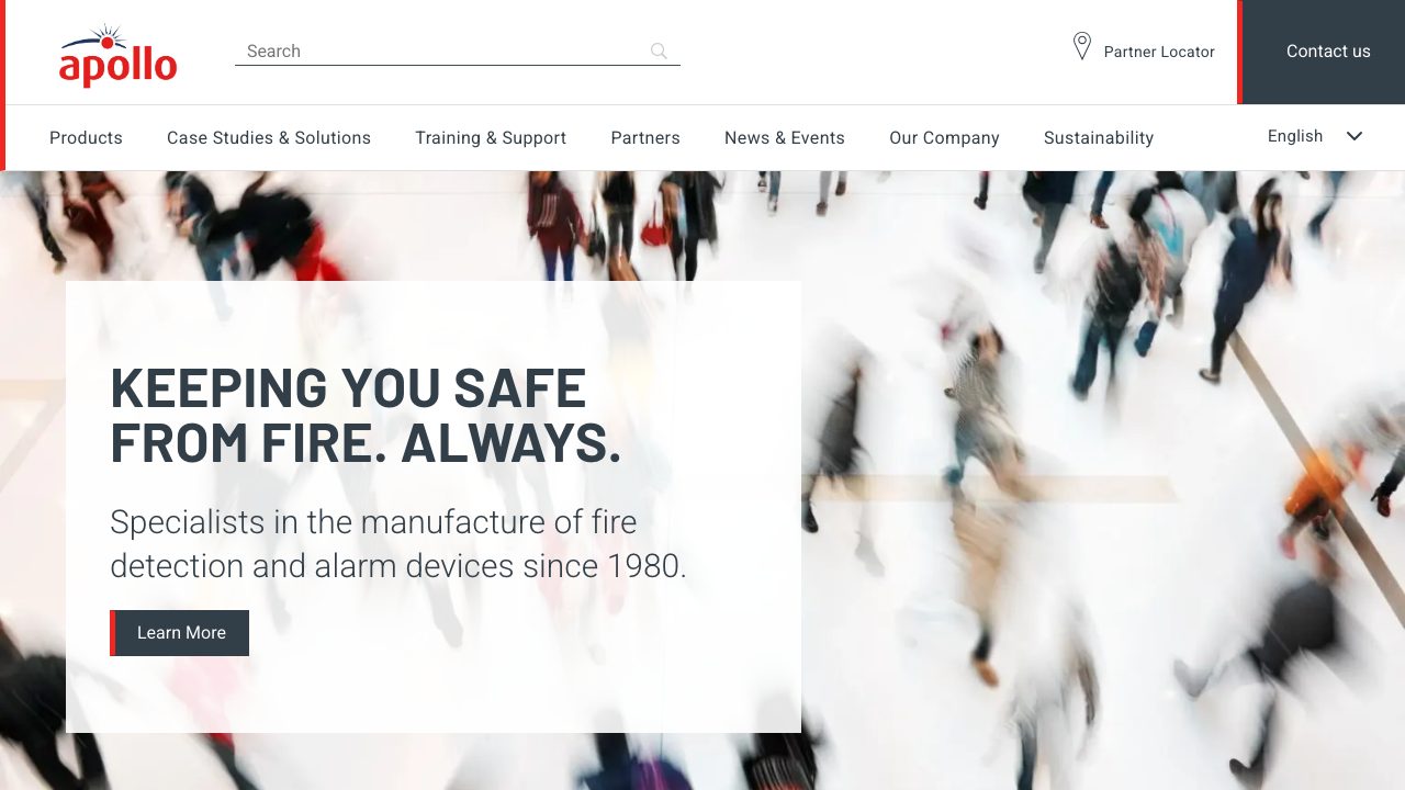 Apollo Fire Detectors Ltd website