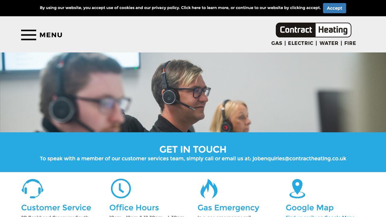 Contract Heating Limited website