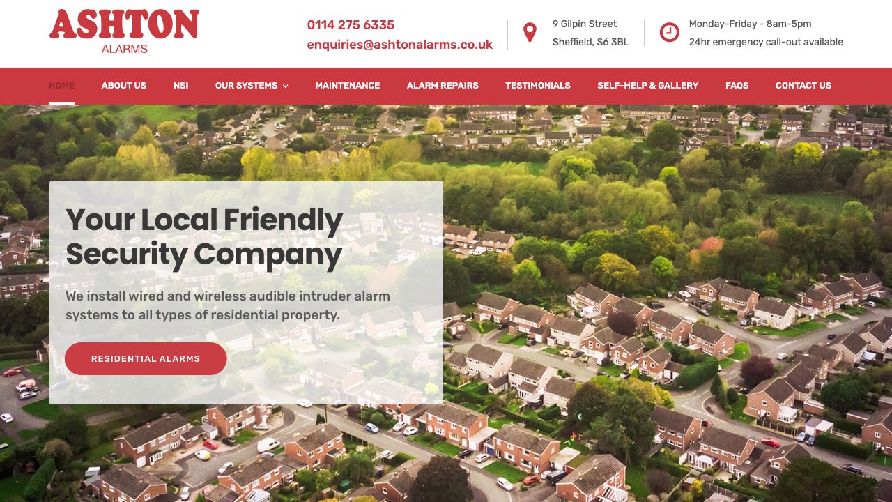 Ashton Alarms Ltd website