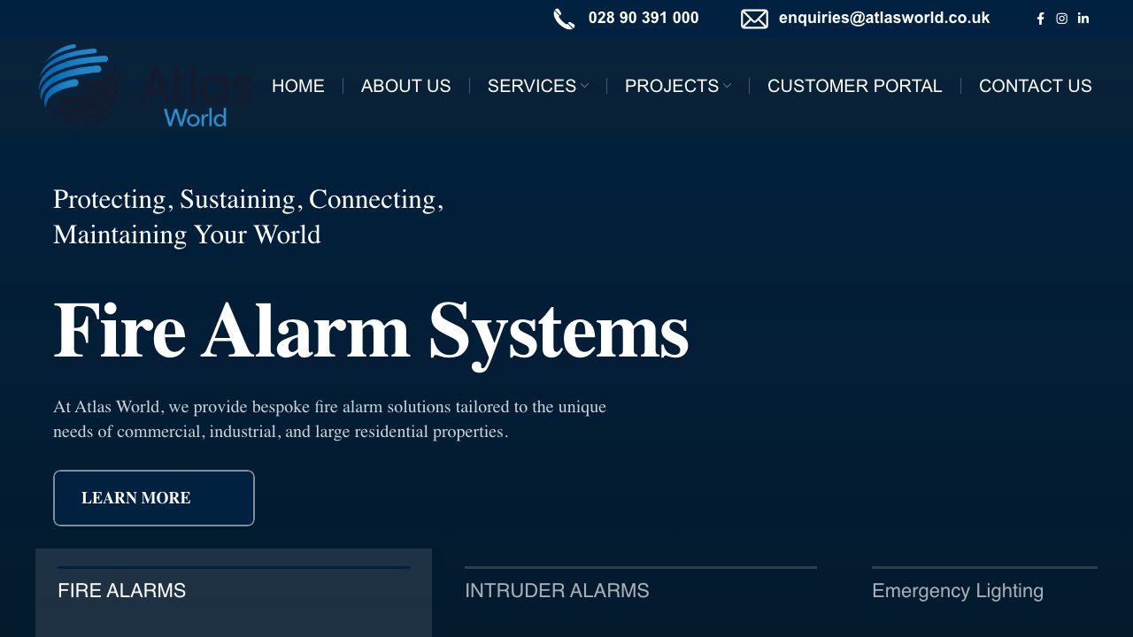 Atlas Fire & Security (NI) Ltd T/A Atlas World website