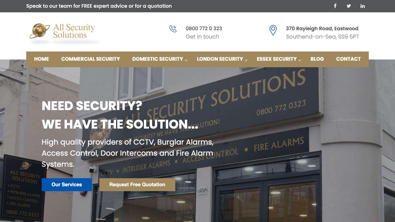 All Security Solutions Ltd website