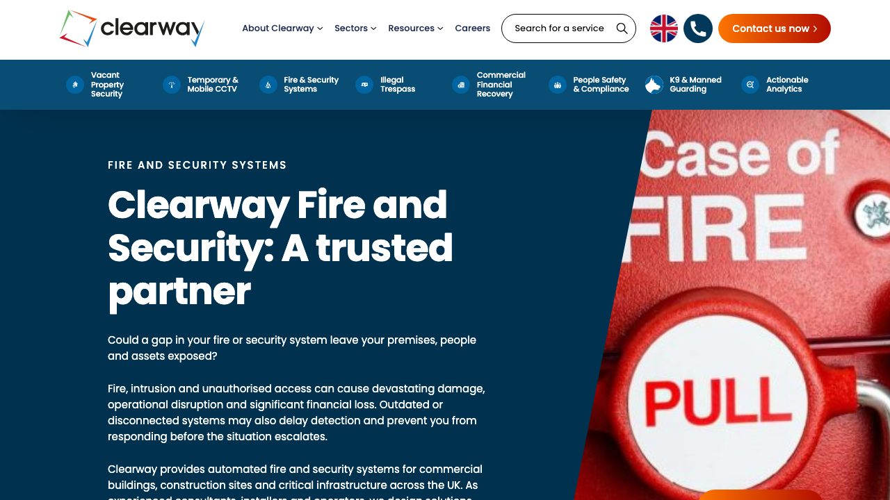 Clearway Fire and Security Ltd website