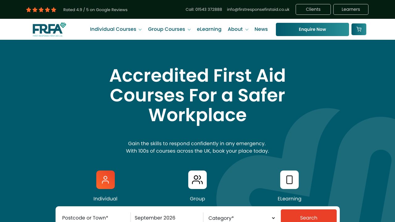 First Response First Aid Ltd website