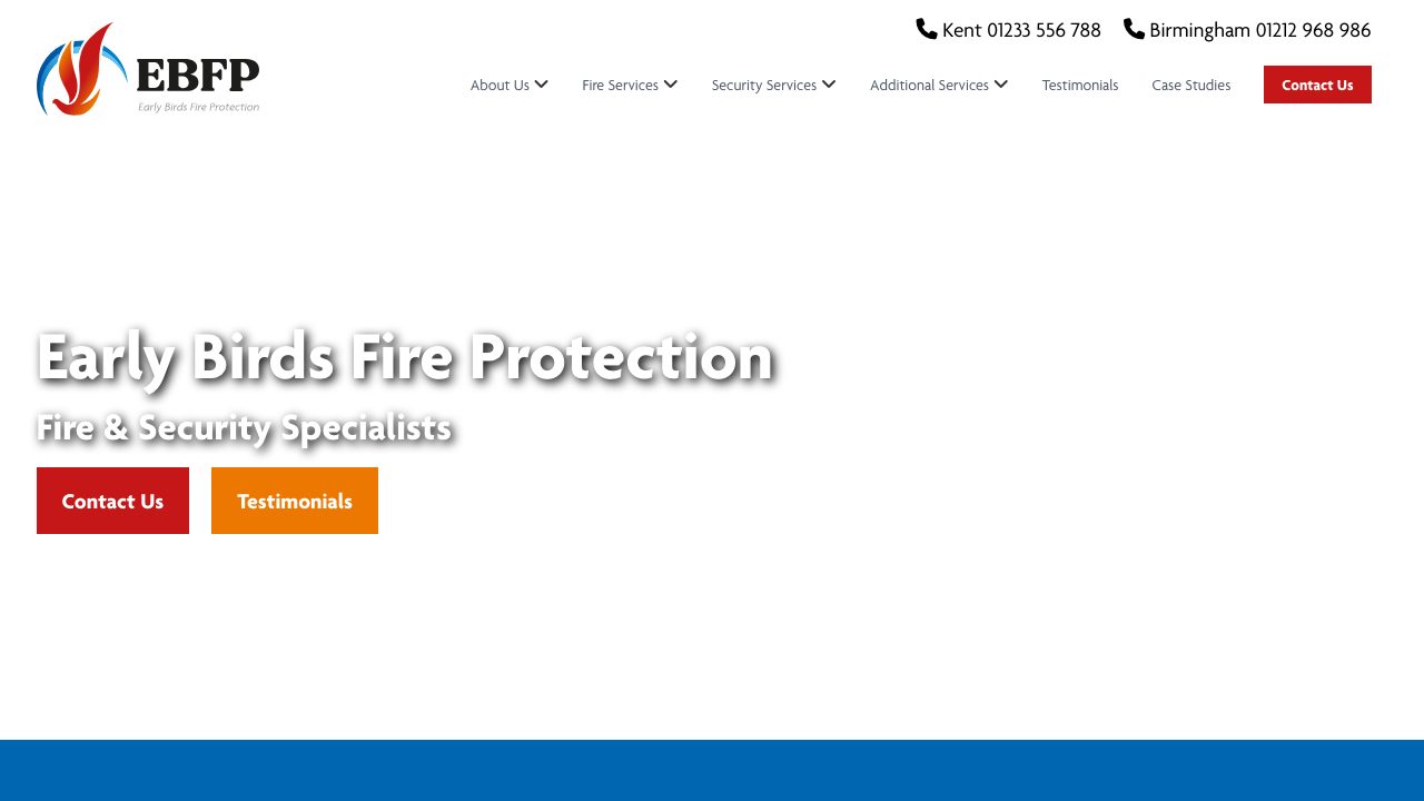 Early Birds Fire Protection Ltd website