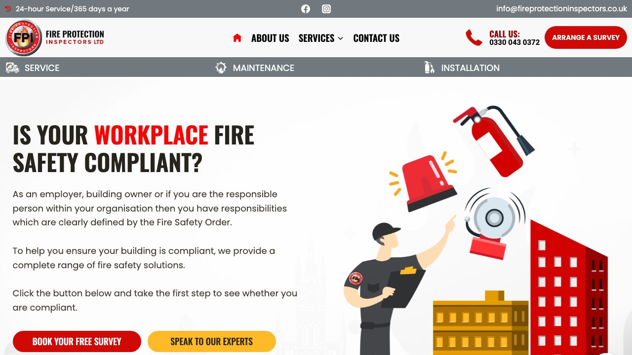 Fire Protection Inspectors Ltd website