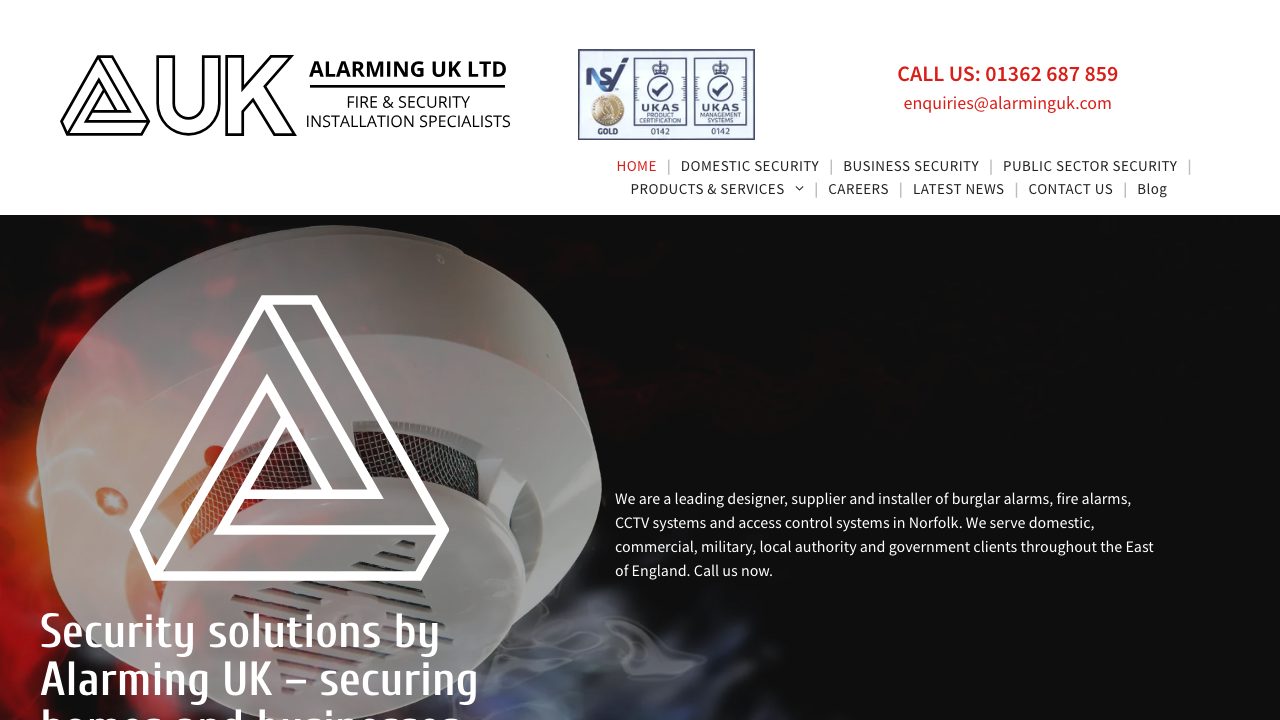 Alarming UK Ltd website