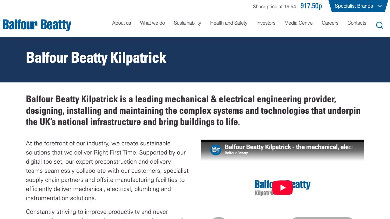 Balfour Beatty Kilpatrick Ltd website