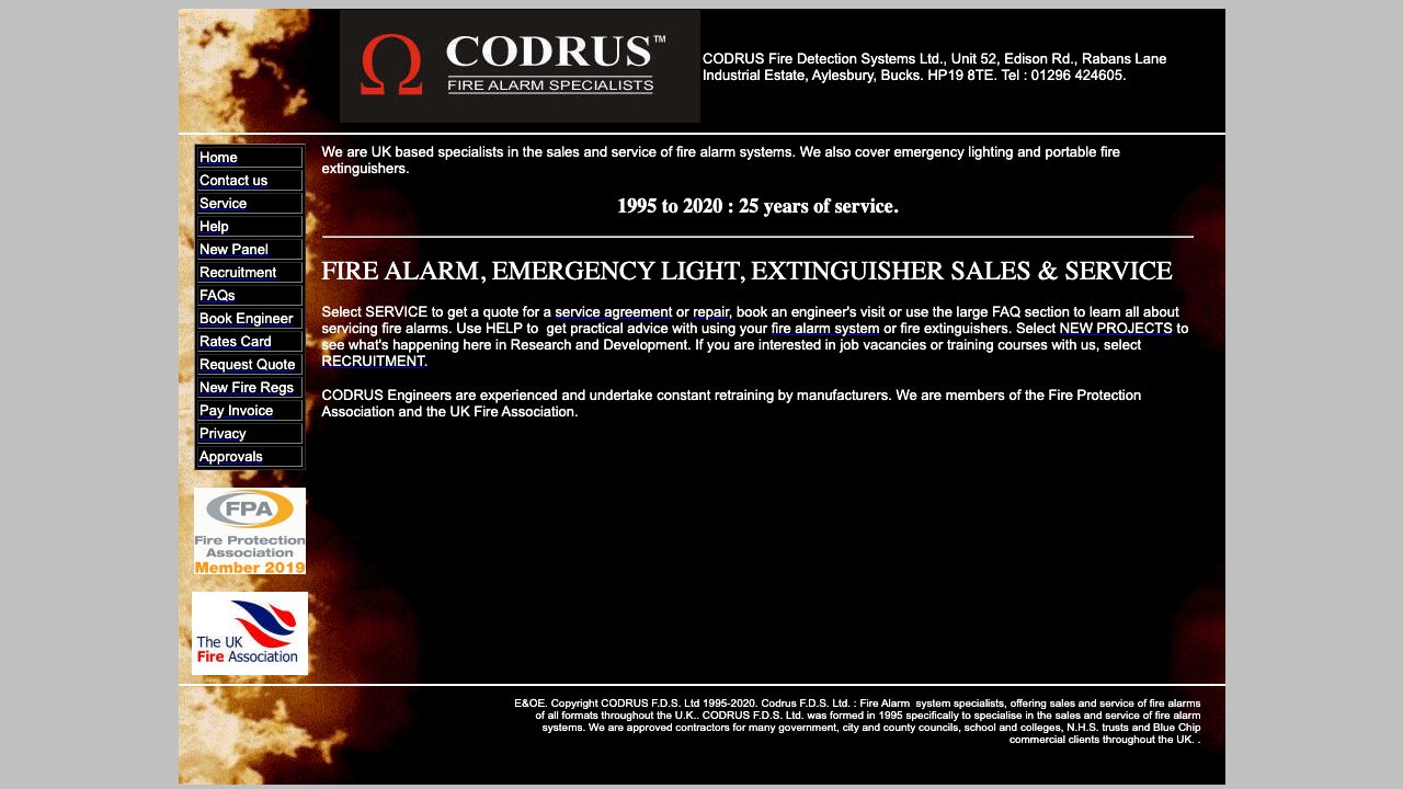 Codrus Fire Detection System Limited website
