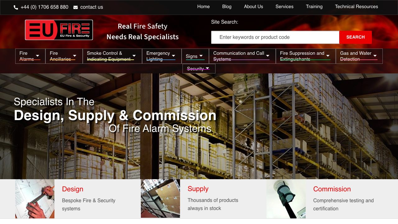 EU Fire & Security Ltd website