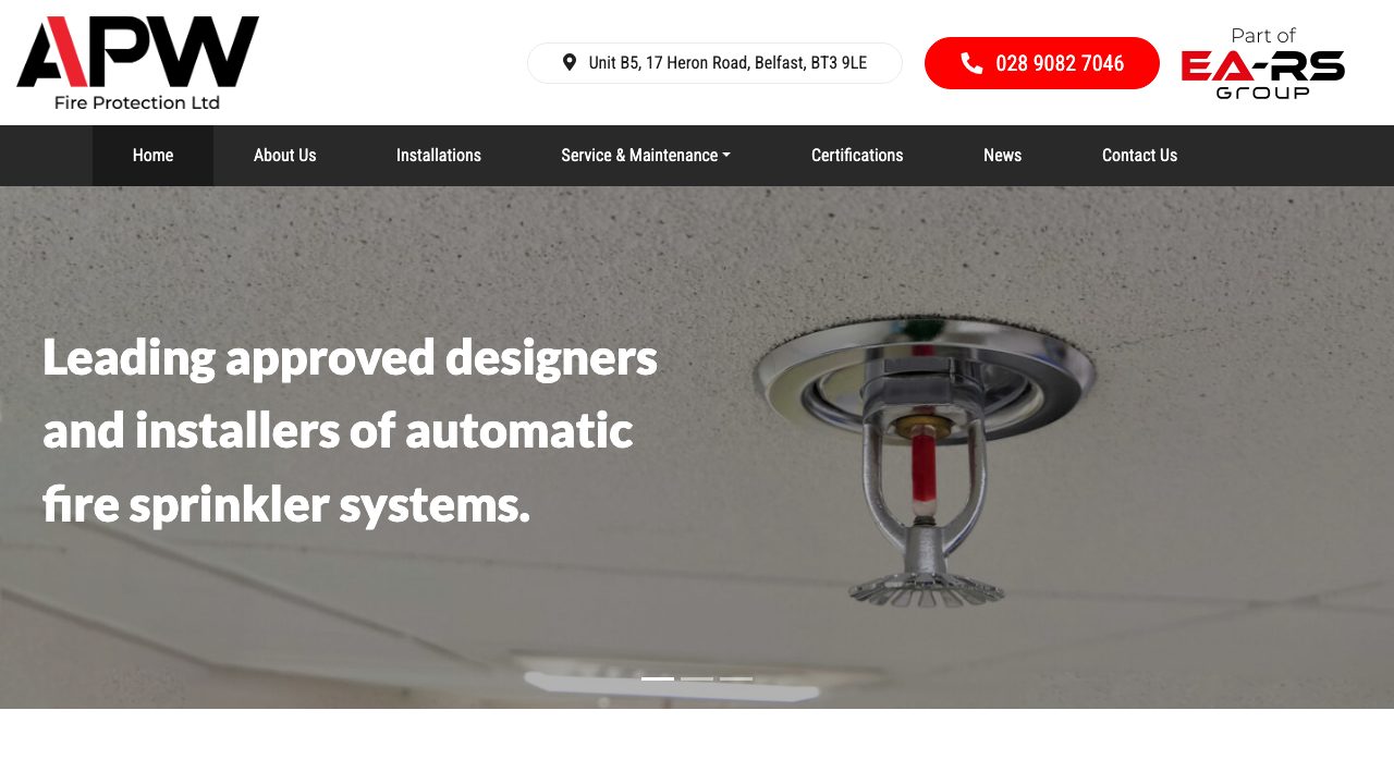 APW Fire Protection Ltd website