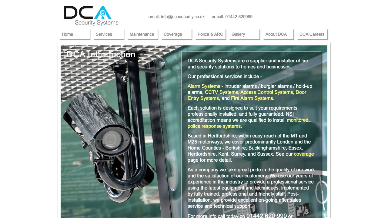 DCA Security Systems Limited website