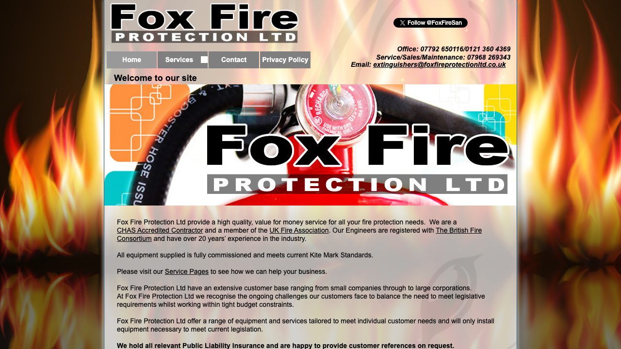 Fox Fire Protection Ltd website