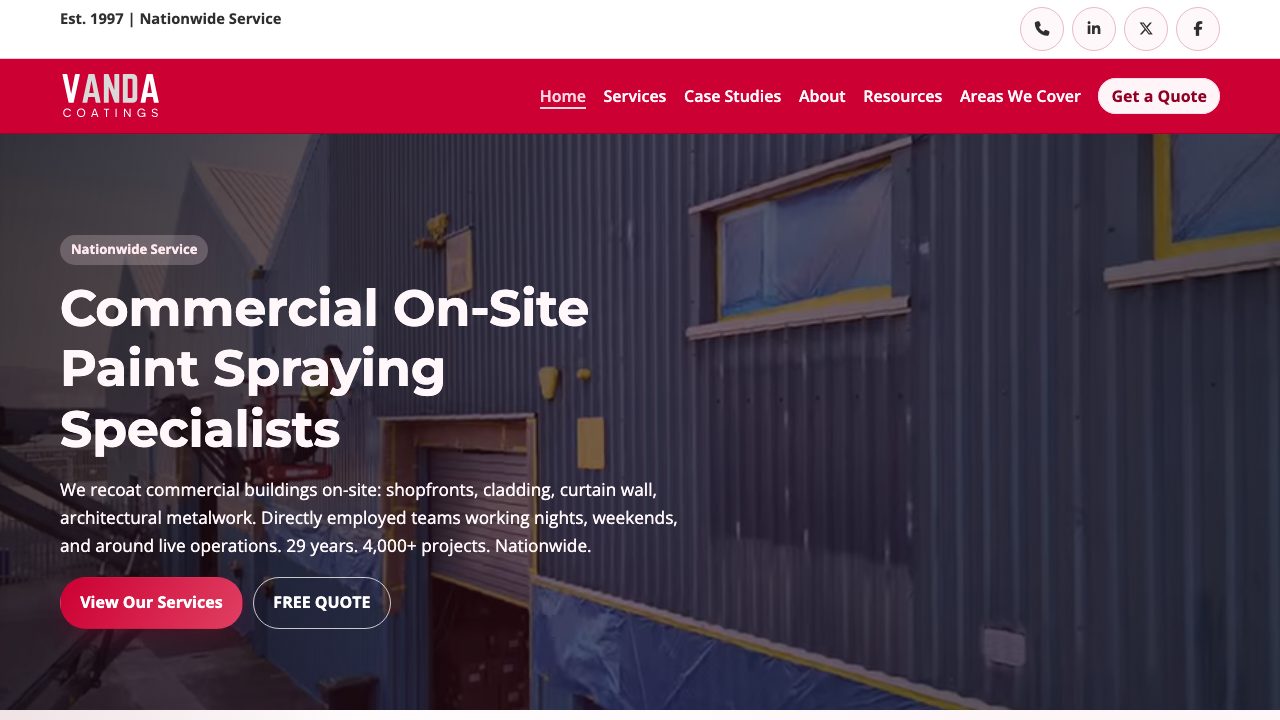 Vanda Coatings website