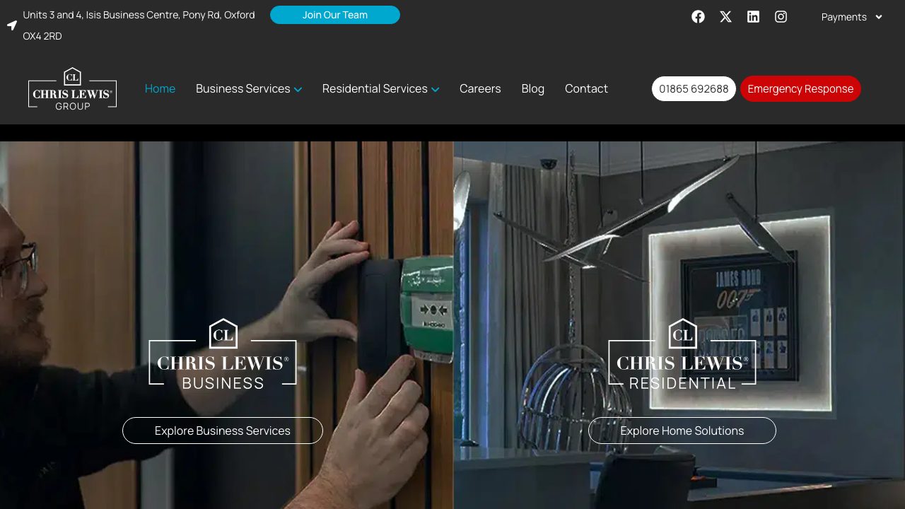 Chris Lewis Fire & Security Ltd website
