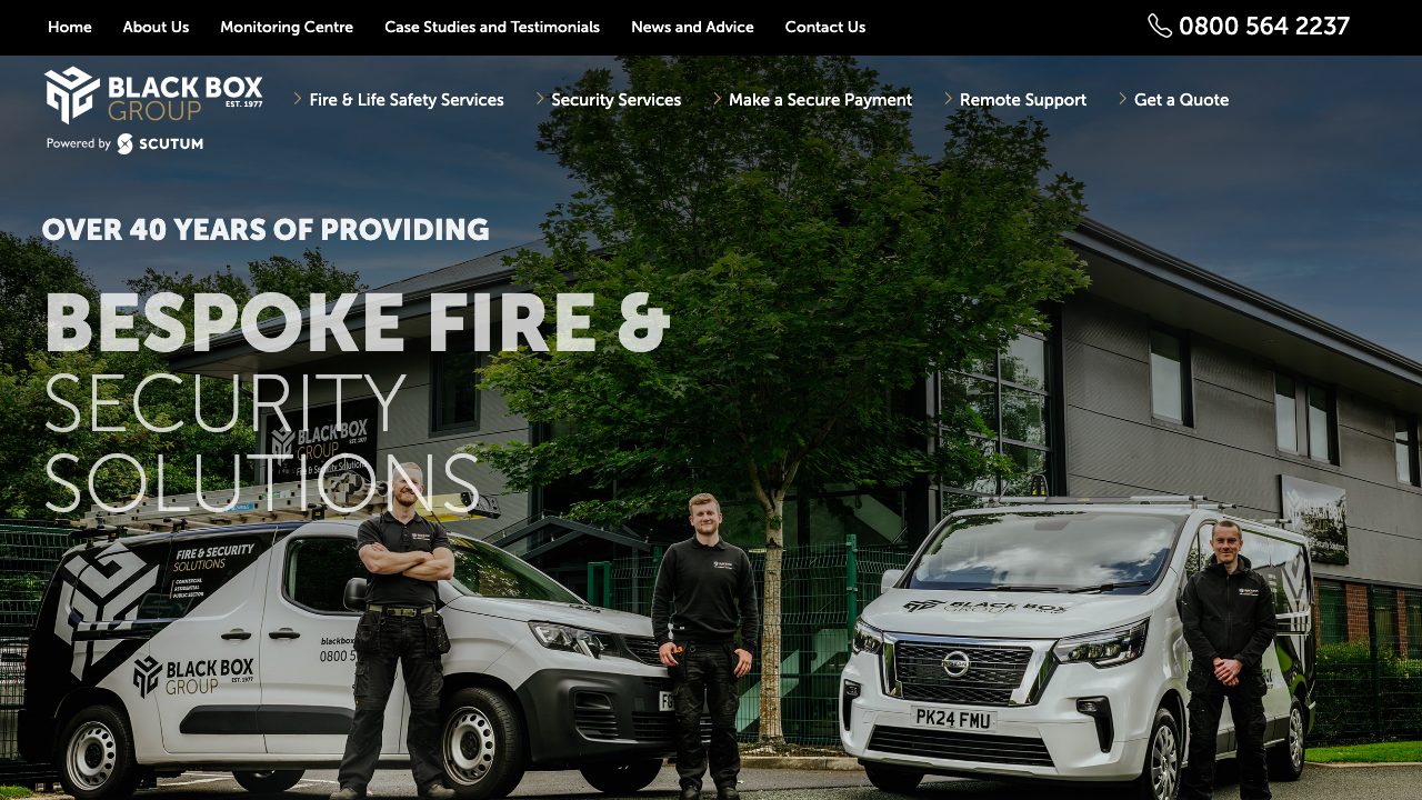 Black Box Security Alarm Systems Ltd website