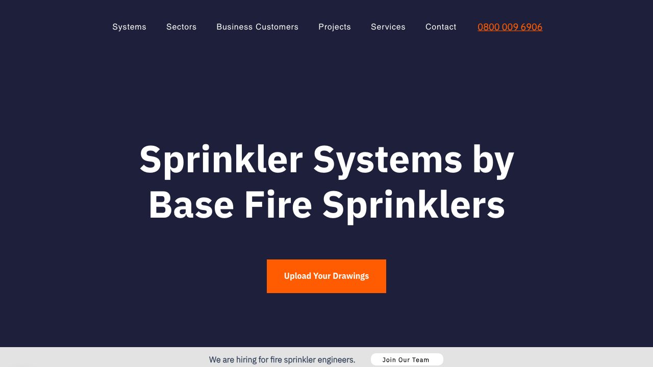 Base Fire Sprinklers website