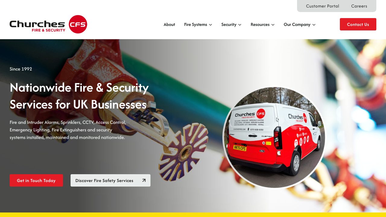 Churches Fire Security Ltd website