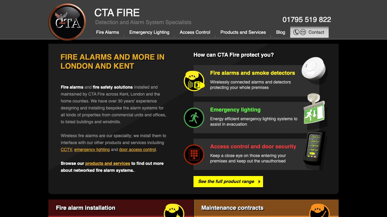 CTA Maintenance Ltd T/A CTA Fire website