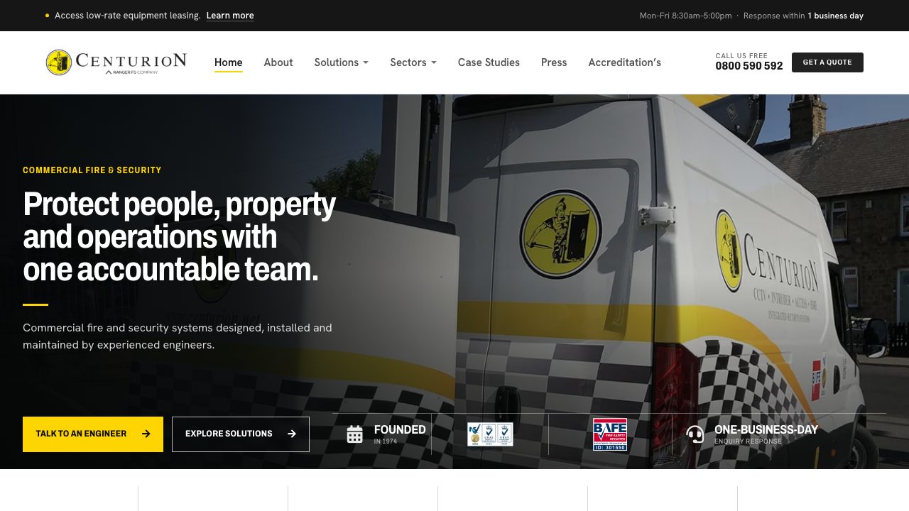 Centurion Fire & Security Ltd website