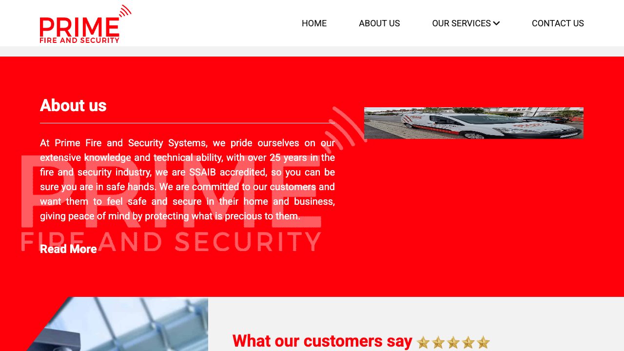 Prime Fire & Security Systems Ltd website