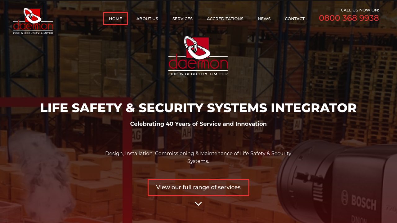 Daemon Fire & Security Limited website
