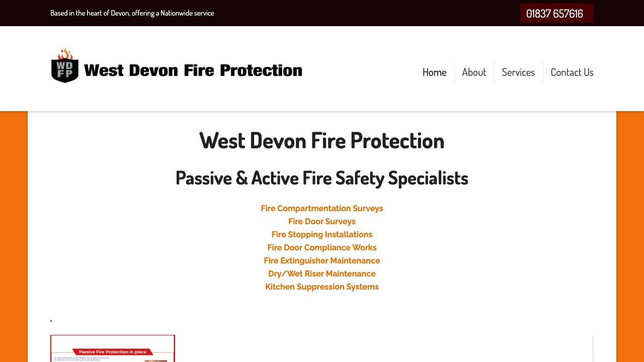 West Devon Fire Protection website
