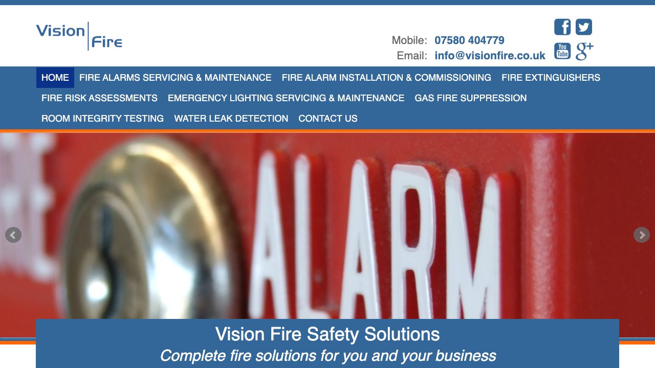 Vision fire & security ltd website