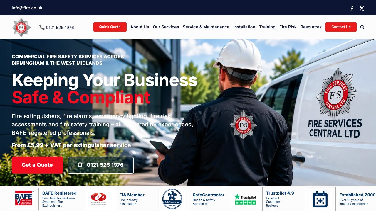 Fire Services Central Ltd website