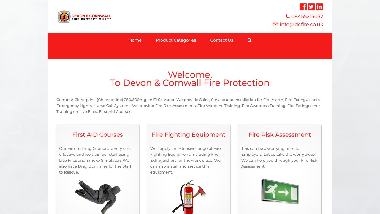 Devon & Cornwall Fire Protection Ltd website