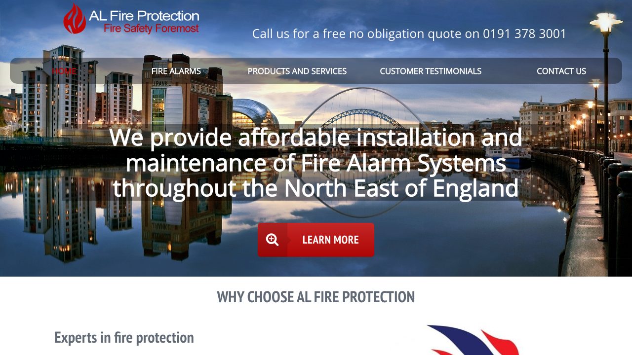 AL Fire Protection website