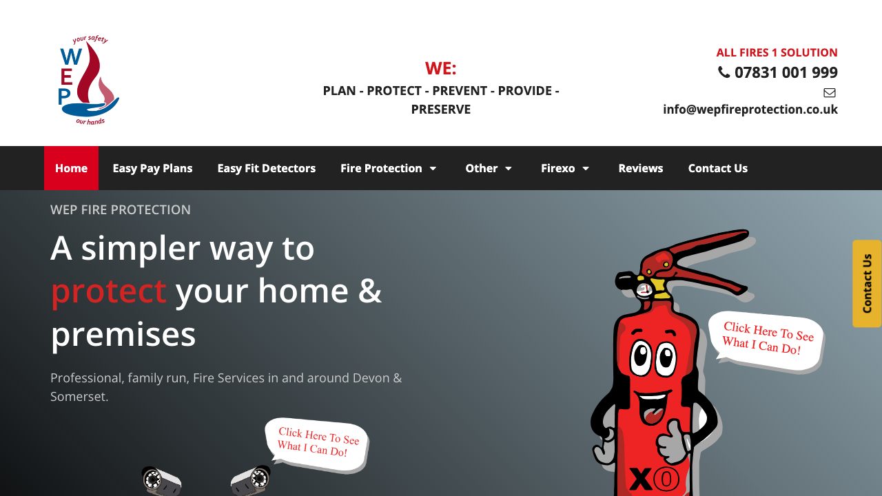 WEP Fire Protection Ltd website