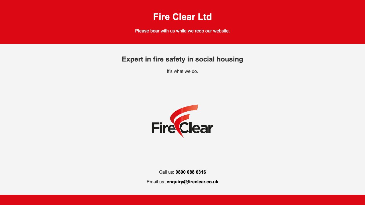 Fire Clear Ltd website