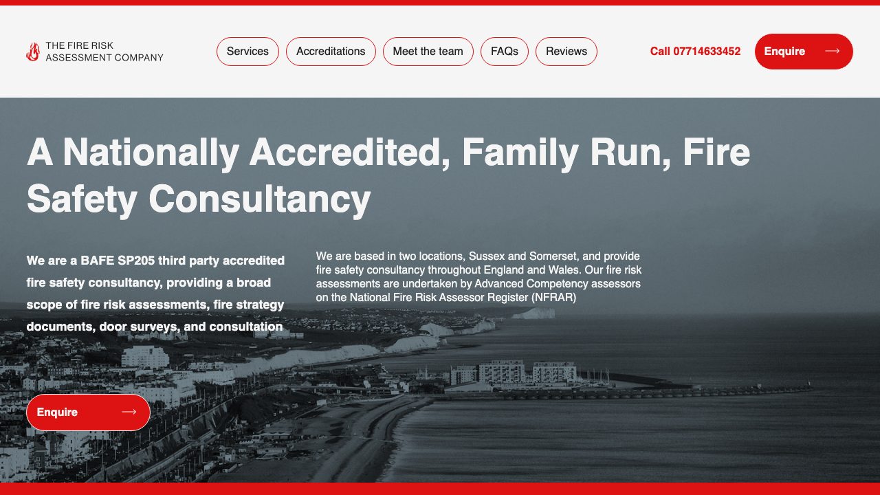 The Fire Risk Assessment Company website