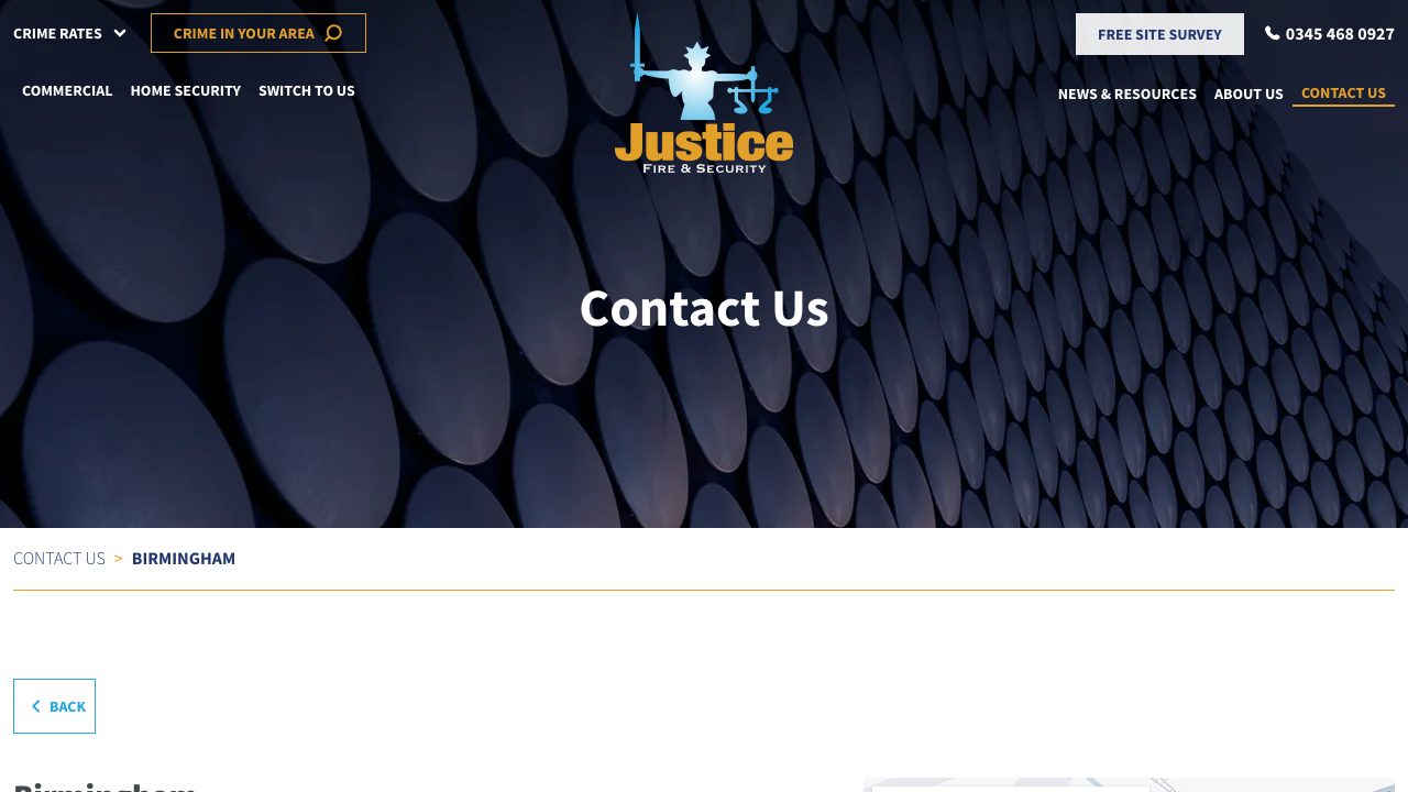 Justice Fire & Security website