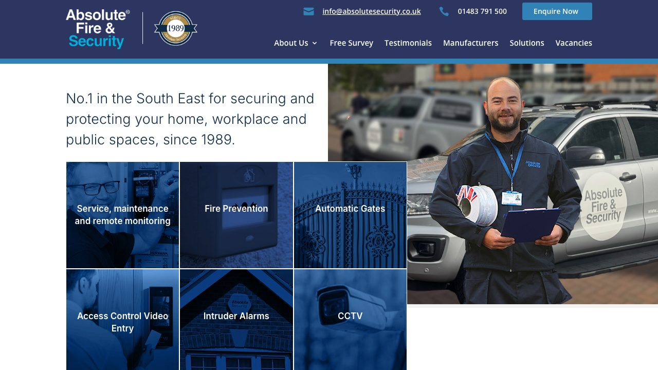 Absolute Fire and Security Systems Ltd website